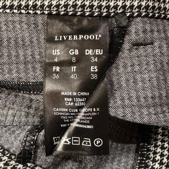 Liverpool SZ 4/27 Skinny Leg Pants Houndstooth Stretch Mid-Rise Zip-Fly Pockets - Picture 9 of 11